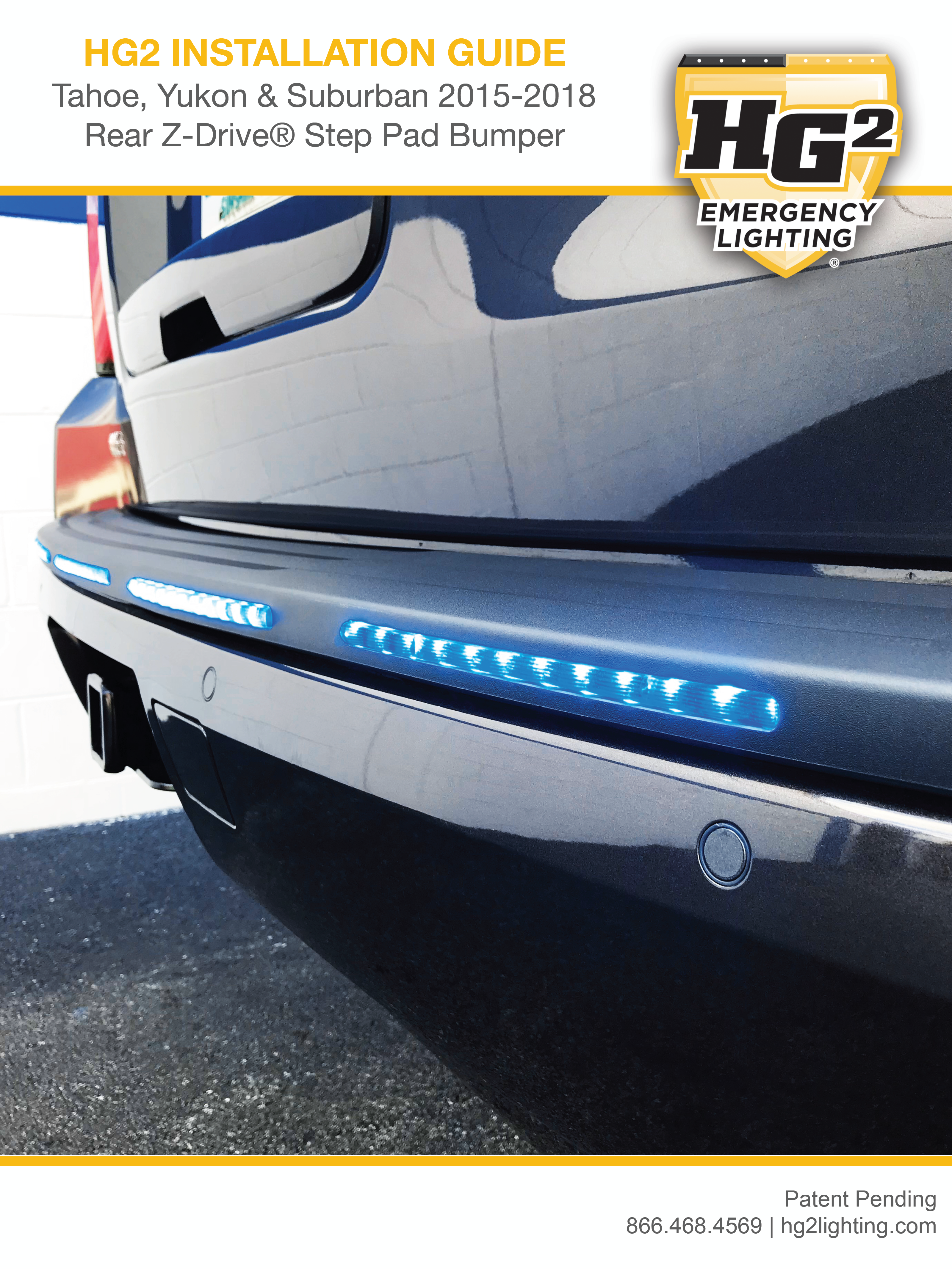 hg2 emergency lighting - tahoe - rear z drive step pad bumper - install guide