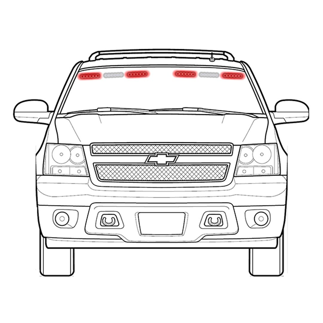 Red White Front Visor for Tahoe